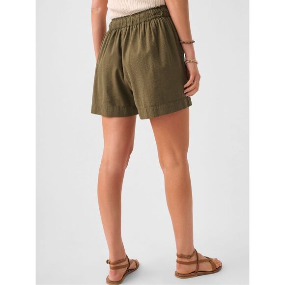 Faherty Marina Seersucker Short in Military Olive - Picture 3 of 8